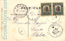 Ad6310 - PANAMA  - Postal History -  POSTCARD From AGUADULCE  To  ITALY  1909 - Panama