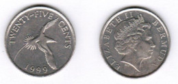 BERMUDA   25 CENTS 1999 (KM # 110) #7059 - Bermuda