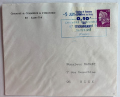 1536 Marianne De Cheffer Et Vignette 0,10F De St Dié Sur Pli De Grève 1968 - Documents