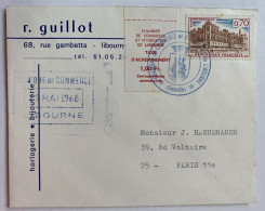 1501 St Germain En Laye Et Vignette 1,00F De Libourne Sur Pli De Grève 1968 - Documents