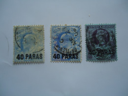 GREAT BRITAIN  USED  LEVANT  TURKEY  OVERPRINT  3 LOT - Levante Británica