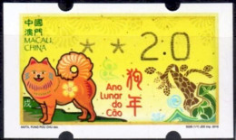 2018 China Macau ATM Stamps Hund Dog / MNH / Klussendorf Automatenmarken Etiquetas Automatici Distributeur - Distributeurs