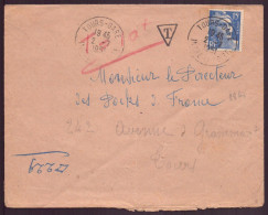 France, Enveloppe Taxée Du 2 Juillet 1951 De Tours Pour Tours - Sonstige & Ohne Zuordnung