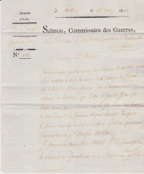 Empire Lettre De Salmon Commissaire Des Guerres Armée D'Italie 1810 Entête + Cachets Signature Autographe Empire - Autres & Non Classés