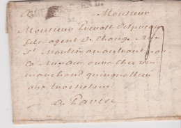 Seine Et Oise Marque Postale Noire S GERMAIN EN L (49x4) Du 9 3 1765 Taxe Manuscrite 4 Pour Paris Lenain N°9 - 1701-1800: Vorläufer XVIII