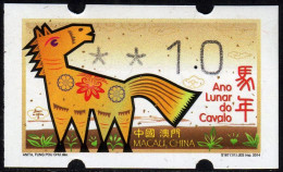 2014 China Macau ATM Stamps Pferd Horse / MNH / Klussendorf Automatenmarken Etiquetas Automatici - Automaten