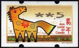 2014 China Macau ATM Stamps Pferd Horse / MNH / Nagler Automatenmarken Etiquetas Automatici - Automatenmarken