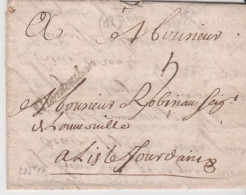 Tarn Et Garonne Lettre De Montauban 15 DEC 1716 Marque Postale Montauban Lenain N°2A (33x2,5) Noire Pour L'Isle Jourdain - 1701-1800: Vorläufer XVIII