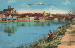 Villeneuve Sur Yonne * Le Quai Bretoche * Pêche Pêcheur à La Ligne - Villeneuve-sur-Yonne