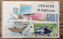 MAMMIFERES MARINS Cétacés. Lot 25 Timbres Tous Différents. Satisfaction Assuré - Balene