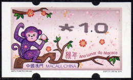 2016 China Macau ATM Stamps Affe Monkey / MNH / Nagler Automatenmarken Etiquetas Automatici Distributeur - Distributeurs