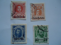 RUSSIA  LEVANT IN TURKEY UDED STAMPS  4 WITH POSTMARK - Andere & Zonder Classificatie