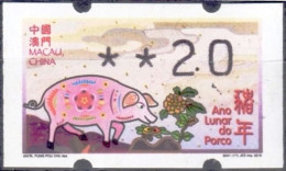 2019 China Macau ATM Stamps Schwein Pig / MNH / Klussendorf Automatenmarken Automatici Etiquetas Distributeur - Automatenmarken