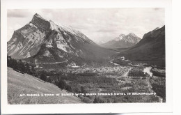 17736)  Canada AB Banff Mt Rundle Real Photo RPPC - Banff