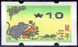 2020 China Macau ATM Stamps Ratte Maus Rat / Nagler Automatenmarken Automatici Etiquetas Distributeur - Distributori