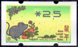 2020 China Macau ATM Stamps Ratte Maus Rat / Newvision Automatenmarken Automatici Etiquetas Distributeur - Automaten