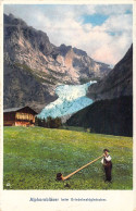 SUISSE - Grindewald - Alphornblaser Und Gletscher - Grindelwaldgletscher - Carte Postale Ancienne - Grindelwald