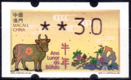 2021 China Macau ATM Stamps Ochse Ox / MNH / Klussendorf Automatenmarken Automatici Etiquetas Distributeur - Distributors