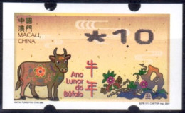 2021 China Macau ATM Stamps Ochse Ox / MNH / Nagler Automatenmarken Automatici Etiquetas Distributeur - Distributors