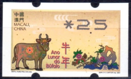 2021 China Macau ATM Stamps Ochse Ox / MNH / Newvision Automatenmarken Automatici Etiquetas Distributeur - Distributeurs