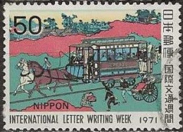 JAPAN 1971 International Correspondence Week - 50y Tokyo Horse Tram (Yoshimura) FU - Usados