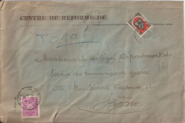 1950 - ALGERIE - TAXE ! ENVELOPPE De CONSTANTINE => SERVICE DOMMAGES De GUERRE De BONE - Cartas & Documentos