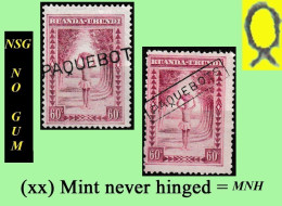 1931 ** RUANDA-URUNDI RU/MNH RU 097 PAQUEBOT ( SINGULAR+PLURAL) ETHNIC [D] ( X 2 Stamps ) NO GUM + 1 WITH A FRAME - Unused Stamps