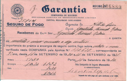 Portugal , GARANTIA Companhia De Seguros , Receipt Of Insurance , 1930 , Printed By Araujo & Sobrinho , Pink - Portugal