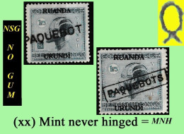 1925 ** RUANDA-URUNDI RU/MNH RU 075 PAQUEBOT ( SINGULAR+PLURAL) VLOORS 2 [B] ( X 2 Stamps ) NO GUM + ONLY 1 WITH A FRAME - Ungebraucht