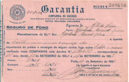 Portugal , GARANTIA  Seguros , Receipt Of Insurance , 1937 , Printed By Tip. Progresso , Pink , Mod. 15  7-1931 - Portugal