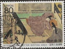 JAPAN 1989 International Correspondence Week. Details Of Takayoshi Picture Scrolls - 80y New Emperor & Kaoru Playing FU - Used Stamps