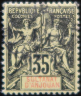 R2141/2 - 1900/1907 - COLONIES FRANÇAISES - ANJOUAN - N°17 - LUXE - CàD - Used Stamps