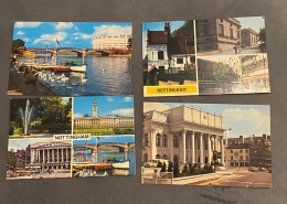 Lot Of 4, River Trent And Bridge, Theatre Royal, Arboretum, City Square, Nottingham Postcard Photo Precision Ltd - Nottingham