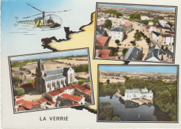 Cpsm 10x15. Edit. LAPIE Multi-Vues Aériennes (85) LA VERRIE: L'Eglise, Place De La Mairie, Château De La Vachonière - Autres & Non Classés