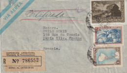 3 Timbres Republica ARGENTINA   1  + 2 + 5 Pesos Sur Lettre Par Cie CIANA Bueno Aires Adressée à Emile MORIN Paris 3° - Cartas & Documentos