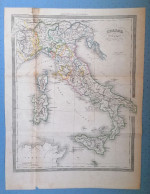 STAMPA CARTA GEOGRAFICA STORICA DELL'ITALIA DAL 1270 AL 1450 INCISIONE - Estampes & Gravures