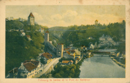 Fribourg Canton FR Suisse Schweiz Vue Générale Pont Suspendu Du Gotteron CPA  Ed Guggenheim - Fribourg