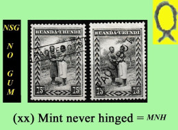 1931 ** RUANDA-URUNDI RU/MNH 098 PAQUEBOT [D] ( Plural ) ETHNIC ( X 2 StamSp ) NO GUM & 1 WITH A FRAME - Ungebraucht