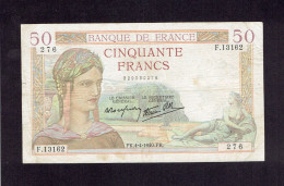 BILLET 50F CERES - FK.4-4-1940.FK. - 50 F 1934-1940 ''Cérès''