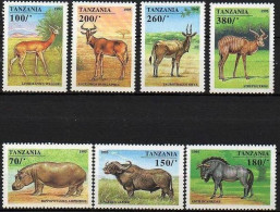 TANZANIE Mammiferes, Hippopotame, Bufle, Yvert N° 1831/37** Neuf Sans Charniere. MNH ** - Game