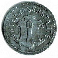 ALLEMAGNE / NOTGELD / UNTERWESERSTÄDTE/ 5 PFG../ 1919 / ZINC / 17.8  Mm / ETAT TTB / 558.1 - Monedas/ De Necesidad