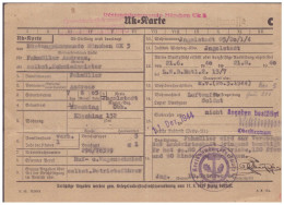 Dt- Reich (020329) UK- Karte Rüstungskommando München Uk 3 Mit Einberuftung Vom 11.12.1944 Uk Stellung Am 14.12.44 - Documents