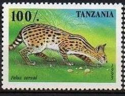 TANZANIE Mammiferes, Felins, Serval, Yvert N° 1914** Neuf Sans Charniere. MNH ** - Raubkatzen