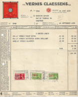 Facture 1939 Vernis Claessens Deurne + TP Fiscaux > Courtrai - Straßenhandel Und Kleingewerbe