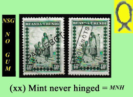 1931 ** RUANDA-URUNDI RU MNH/NSG 095 PAQUEBOT ( SINGULAR + PLURAL) ETHNIC ( X 2 Stamps ) NO GUM & ONLY 1 WITH A FRAME - Neufs