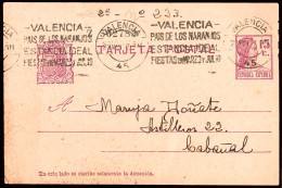 Valencia - Edi O EP 69b - Entero Postal Mat Rodillo "Valencia 22/3/37 - País De Los Naranjos - Estación Ideal..." - 1931-....