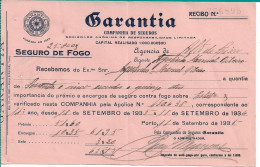 Portugal , GARANTIA  Seguros , Receipt Of Insurance , 1935 , Printed By Araújo & Sobrinho , Pink  , Mod. 15  4-1934 - Portugal