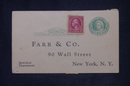 ETATS UNIS- Entier Postal + Complément Avec Repiquage Commercial Au Verso En 1929 De New York, Non Circulé  - L 142279 - 1921-40