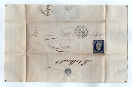 TB 4049 - 1855 - LAC - Lettre De Mr COLCOMBET ( Fabricant De Rubants ) à SAINT - ETIENNE Pour Mr SITTE Bottier à LYON - 1849-1876: Classic Period