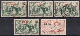 Mauritanie Timbres-poste N°133 à 137 Oblitérés TB  Cote : 6€75 - Usados